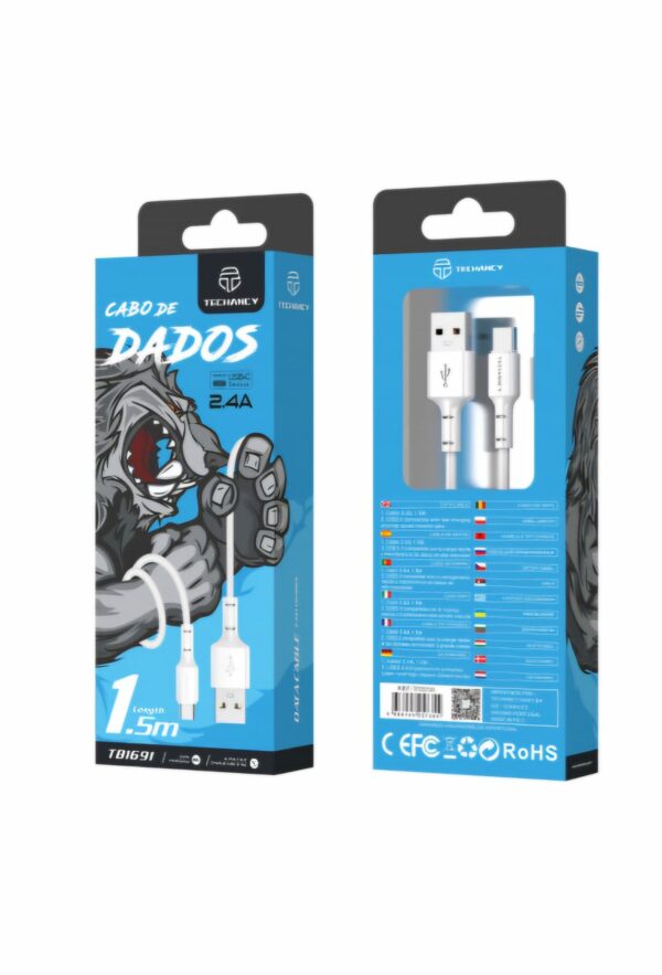 Cavo USB Tipo C 2,4 A 1,5 M Bianco